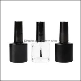 Garrafas de embalagem 10 ml de esmalte vazio Clear/preto oblato de vidro CND Poterapia com garrafa de gel com entrega de pincel Drop Office School Busi otaau