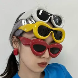 サングラスレトロオーバル男性女性ファッションブランドデザインシェード眼鏡ストリートシューティンググラスユニセックス UV400 キャンディーカラーゴーグル