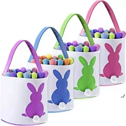 Easter Egg Storage koszyk płócien Bunny Ear Burce Creative Easter Gift Bag with Rabbit Tail Decoration 8 Styles SS0112