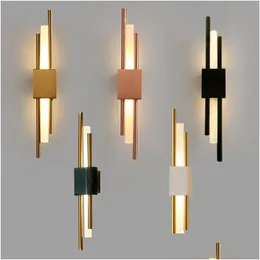 Wall Lamp Post Modern Luxury El Living Room Tv Background Bed Stairs Lights Simple Led Gold Glass Lighting Fixtures Drop Delivery Ho Dhe4N