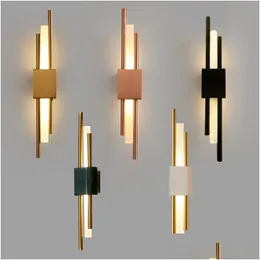 L￢mpada de parede Post Modern Luxury El Living Room TV Background Stairs Lights