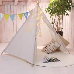 Tendas de brinquedo Tipi Play Indoor House Infant Toy Baby Tereepee 1m Aniversário Presente dobrável Crianças indianas Wigwam Dog Canopy para crianças 230111