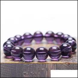 Braccialetti con ciondoli Perline Stretch 8Mm Perline Gioielli Bracciale tondo con ametista corniola Viola Guarigione Consegna goccia di cristallo Dhxdy