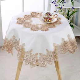 Table Cloth Luxury Satin Jacquard Lace Oilproof Tablecloth Rectangle Round Runner For Home Multifunction Dust Covers