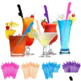 Engångskoppar sugrör 10st/partier Bachelorette Party Sts Plast Novelty Drink St For Night Bar Drop Delivery Home Garden Kitchen DHVMD