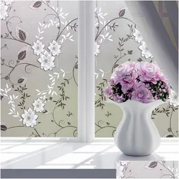 Window Stickers 60X200Cm Waterproof Glass Sticker Bath Door Film Flower Privacy Home Decor Drop Delivery Garden Decorative Dh1Ad