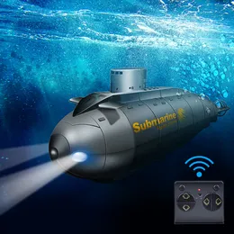 Elektriska RC -båtar 2 4G Electric 6 Channels Diving Model Wireless Remote Control Submarine Boat Toy Kids Sports 230111