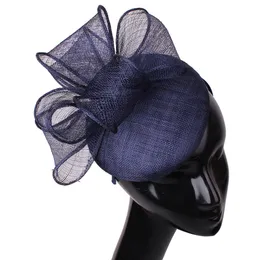 BERETS 4LAYER SINAMAY FASCINATOR HAT WITH CLIP FEATHER HAIR女性カクテルティーパーティーアクセサリーレディースイベントヘッドウェア230112