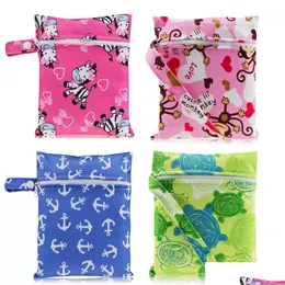 Storage Bags Waterproof Reusable Wet For Menstrual Pads Nursing Make Up Stroller Travel Pocket Mini Bag Baby Nappy 0510 Drop Deliver Dhcmk