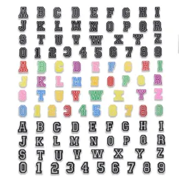 Akcesoria części butów Gibleitz Charms 3 zestawy Colorfaddblack Whiteaddblack White Grey Az i 09 liczb Pvc Alphabet unisexa ​​otyrn