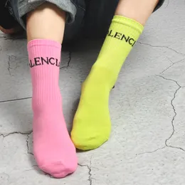 Designer Color Letter Socks Fashion Novelty Harajuku Lettering Socks Men Women Cotton Skateboard Street Casual Sock208y