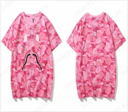 Erkekler Tişört Kadın Gömlek Erkekler Tasarımcı Kıyafetleri Köpekbalığı Zip Baskı Tshirt Grafik Tees Giyim Kamuflaj Karşı-Dark Yıldız Patchwork T-Shirt Yansıtıcı Pamuk C1