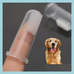 Dog Grooming Pet Finger Toothbrush Super Soft Brush Bad Breath Tartar Teeth Tool Cat Cleaning Supplies Drop Delivery Home Garden Dhat5
