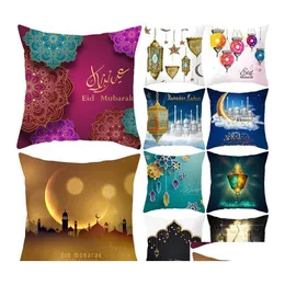 Travesseiro de travesseiro 45x45cm Muslim Ramadan Cushion er Bed Bashashases travesseiros Sofá de decoração de assento do carro Ers Droga Gar Dhkyg