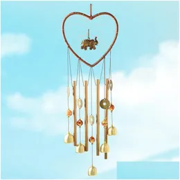 Dekorativa f￶rem￥l Figurer 1pc Heart Elephant Dream Catcher Metal Wind Chime Tube Bell Pendant Home Yard Garden Decoration Hangi DHW6V