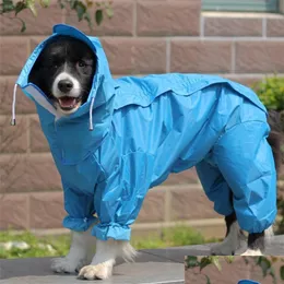 Hundkläder stora regnrockkläder vattentät regn jumpsuit för stora medelstora små hundar gyllene retriever utomhus husdjur klädrock dro dhqdy