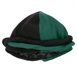 Berets Haloturban Durag für Männer Headwrap Muslim Hijab Turban Satin Satin Satin aus Kopftuch Comfy Chemo Hat R7RF