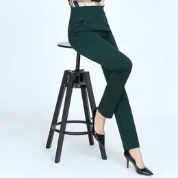 Женские повседневные эластичные брюки-карандаш, черные женские длинные брюки с высокой талией больших размеров 5XL 6XL 230111
