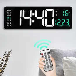 Wall Clocks Large Digital Remote Control Temp Date Week Display Power Off Memory Table mounted Dual Alarms LED s 230111