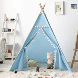 Toy Tents 1.8M Portable Children's Tents Tipi Play House Kids Cotton Canvas Indian Play Tent Wigwam Child Little Teepee Room Decoration 230111