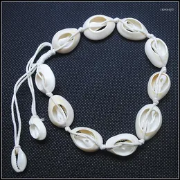 Pendant Necklaces 2pcs Knotted Shell Bracelets Mother Of Pearl Flexible Size For Your Adjustable Nature White Beads