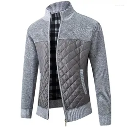 Männer Jacken 2023 Herbst Winter herren Jacke Slim Fit Stehkragen Zipper Männer Solide Baumwolle Dicke Warme Pullover