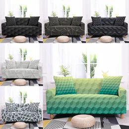椅子カバー3Dエラスティックソファカバーリビングルームの取り外し可能で洗える家の装飾のためのシンプルなモダンなマーブルパターン印刷されたスリップカバー230113