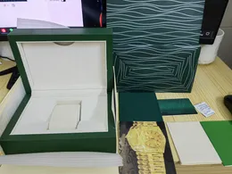 صندوق ساعة أخضر فاخر عالي الجودة صناديق خشبية لـ 116660 126600 126710 126711 116500 116610 ملحقات ساعات صناديق علب