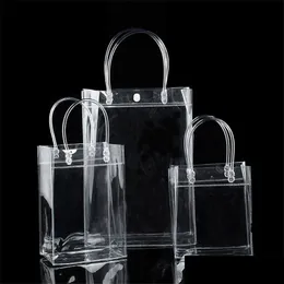 Gift Wrap Pvc Plastic Bags With Handles Wine Packaging Clear Handbag Party Favors Bag Fashion Pp Button Lx2271 Drop Delivery Home Ga Dhkm9