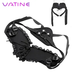 Bondage VATINE Wearable Strapon Penis Lace Sex Toys for Women Lesbian Strap On Dildos Pants Self Erotic Shop 230113