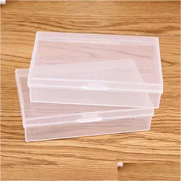 Storage Boxes Bins Transparent Plastic Box Clear Square Jewelry Business Card 9.2X6X2Cm Lx2821 Drop Delivery Home Garden Housekee Dhjll