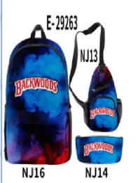 21 Styles Backwoods Cigar Backpack Oxford Fabric Material 3pcsset Backwood Print Bag Laptop Shoulder School Bag Travel Bag For Bo3167865