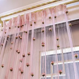 Curtain 1pcs Punch-free Encryption Partition Window Screen Wedding Feng Shui Bedroom Decorative F8393