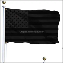 배너 플래그 3x5ft Black American Flag Polyester No Quarter는 미국 역사적 보호 복식 실내 실외 DR OTPI0입니다.