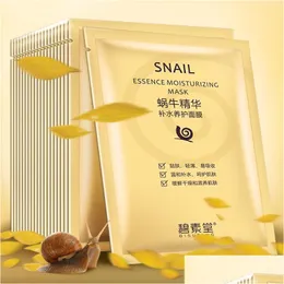 Makeup Tools Facial Mask Hydrating Snail Essence Moisturizing Collagen Shrink Pores Antiaging Skin Care Mascarilla Super Quality Dro Dhpjs