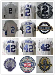 College Baseball Wears Derek Jeter Baseball Jersey Stitched Mens Mariano Rivera pensionströjor