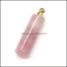 Charms Quartz Stone Per Bottle Pendant Essential Oil Diffuser Pendants For Necklace Jewelry Making Women Gift Drop Delivery Findings Otjv4