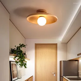 Ceiling Lights Nordic Aisle Lamp Wood Modern Minimalist Hanging Porch Corridor Balcony Led Japanese Plafonnier