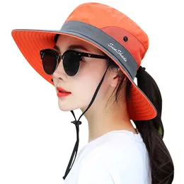 Szerokie brzegowe czapki 2023 Proste UPF 50 Sun Hat Busda Summer Mężczyzn Kobiety Łowotom Rybołów