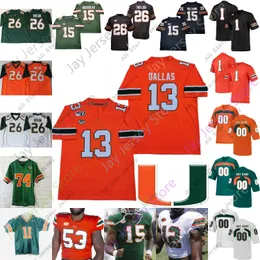 American College Football Wear Maglia da calcio Miami Hurricanes NCAA College Reginald Wayne Michael Irvin Mark Walton Clive Walford Vernon Carey Jr. THE ROCK Testa