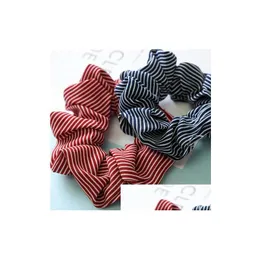 H￥rtillbeh￶r Fashion Girl Threensional Stripes tyg Scrunchy Ponytail Holder Ties Gum Elastic Bands Rubber 6C2567 Drop Deliver Dhtyf