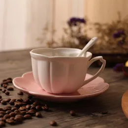 Fincan tabakları Japon seramik fincan kaşık ile sevimli kaşık yaratıcı ofis ikindi çayı tata kafe ev kahve ve tabağı seti mm60byd