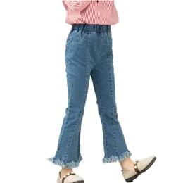 Jeans dziewczyna flare dżinsel but-bottom spodni spodnie dzieci nastoletnie wiosna jesienna dzieci dla dziewcząt 4 6 9 12 14 lat