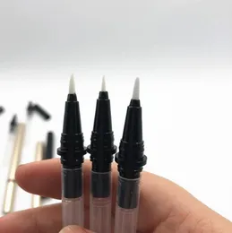 Packaging Bottles Gold Empty Cosmetic Eyeliner Packing Tube Eyelashes Growth Liquid Storage Bottle Classical Black Pen with mixing ball 100pcs