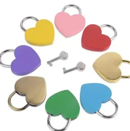 Party Favor Valentines Day 7 Colors Heart Shaped Concentric Lock Metal Mitcolor Key Padlock Gym Toolkit Package Door Locks Building Otmuj