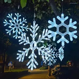 Strängar 1 st led jul snöflinga ljus träd ornament utomhus lampa vattentät dekoration med EU -plugg