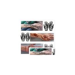 Airbrush Tattoo Supplies Wholesalenew 1Pcs India Henna Temporary Stencils For Hand Leg Arm Feet Body Art Template Decal Wedding Nb13 Dhtxe