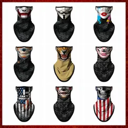 MZZ86 3D Seamless Neck Buffs Motorcycle Cycling Cool Skull Face Mask UV Hiking Scarf Face Shield Bandana Men Women Ski Mask