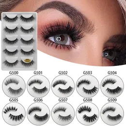 Falska ögonfransar ltwego 5 par 3d mink fransar naturlig/tjock lång ögon wispy makeup faux cils skönhetsförlängningsverktyg