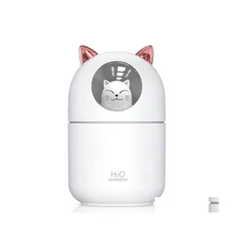 Articoli novità Elettrodomestici Umidificatore Usb 300Ml Cute Pet Trasonic Cool Mist Aroma Air Oil Diffuser Colore romantico Lampada a Led Drop D Othbw